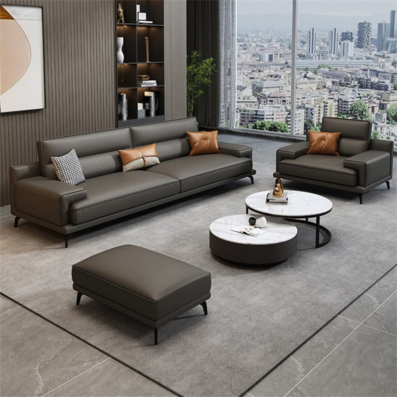 Guida pelle stazionaria resistente al soggiorno divano grigio