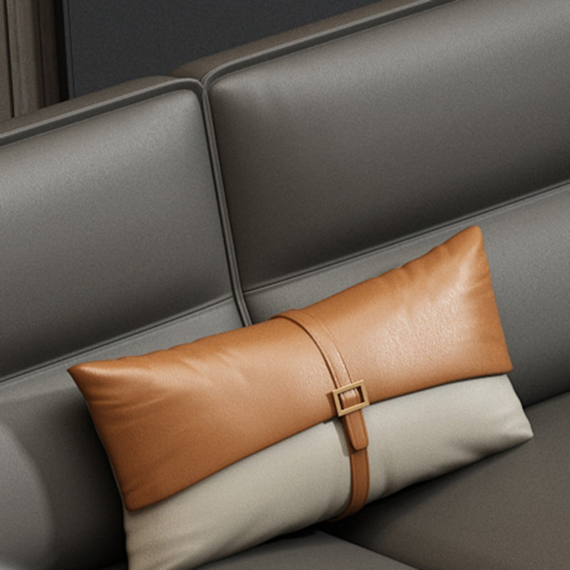 Guida pelle stazionaria resistente al soggiorno divano grigio