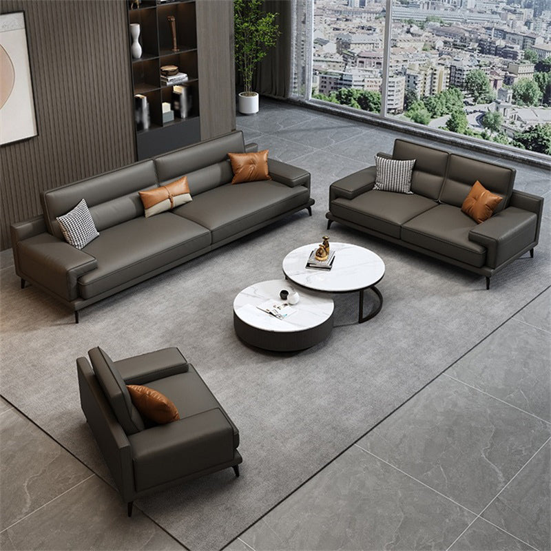 Guida pelle stazionaria resistente al soggiorno divano grigio