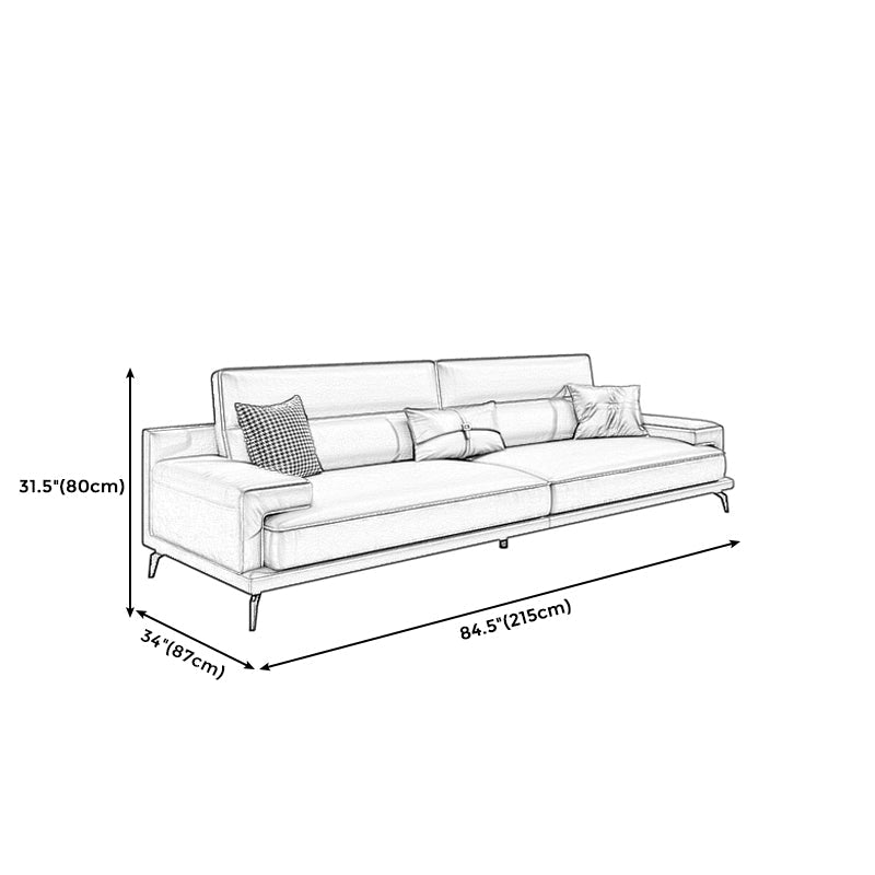 Guida pelle stazionaria resistente al soggiorno divano grigio