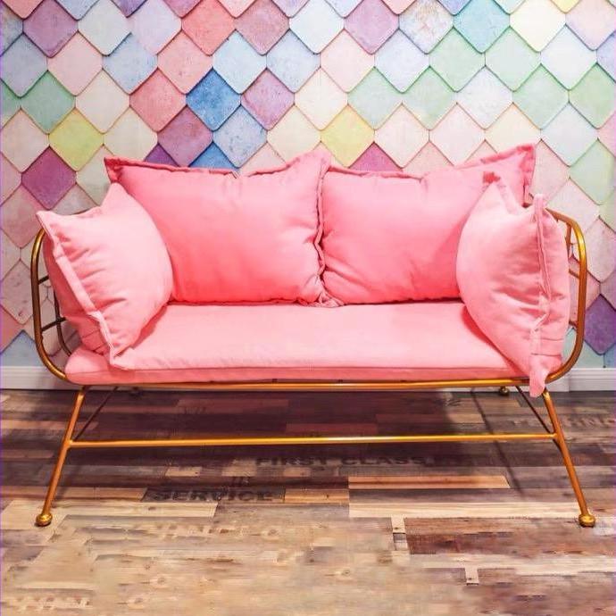 Golden Frame Velvet Loveet con braccio top per cuscino per appartamento