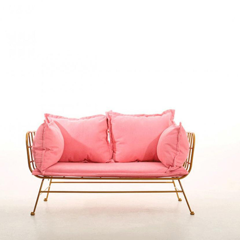 Golden Frame Velvet Loveet con braccio top per cuscino per appartamento