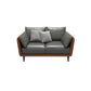 Faux Leather Sofa with Pillows Back and Pillow Top Arm for Living Room 59"L x 35"W x 33.5"H Grey Orange Clearhalo 'furn' 'furn_sofas' 'Furniture' 'Living Room Furniture' 'Sofa' 'sofas' 5352825