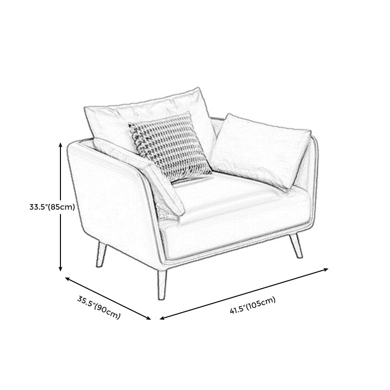 Faux Leather Sofa with Pillows Back and Pillow Top Arm for Living Room Clearhalo 'furn' 'furn_sofas' 'Furniture' 'Living Room Furniture' 'Sofa' 'sofas' 5352832