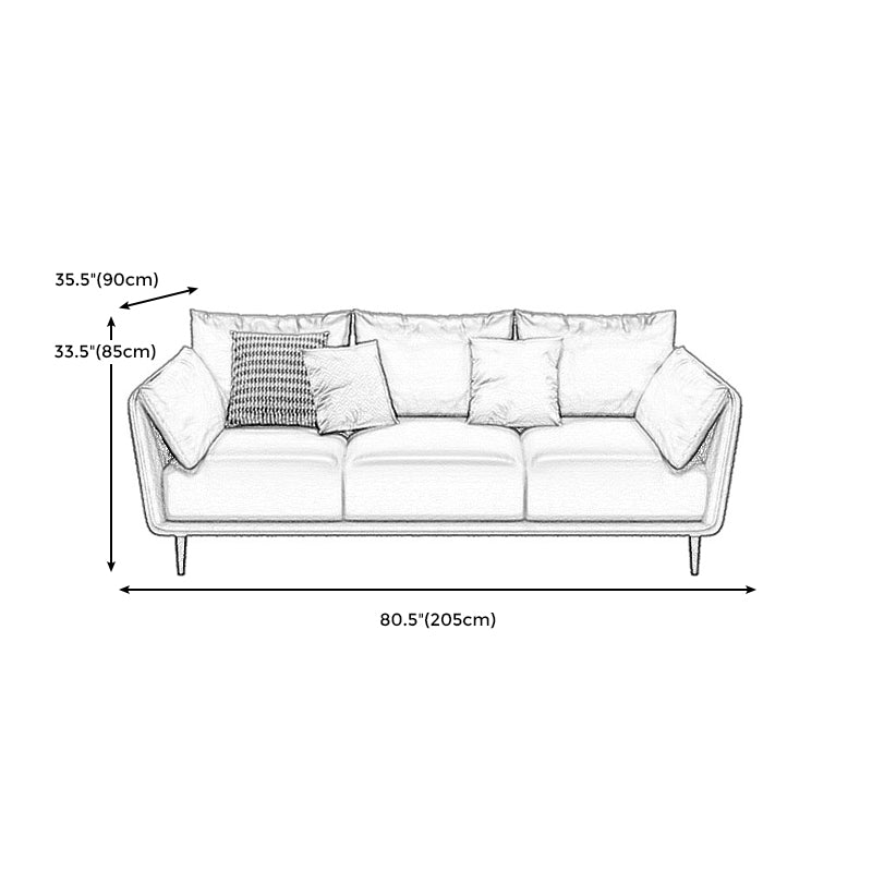 Faux Leather Sofa with Pillows Back and Pillow Top Arm for Living Room Clearhalo 'furn' 'furn_sofas' 'Furniture' 'Living Room Furniture' 'Sofa' 'sofas' 5352834
