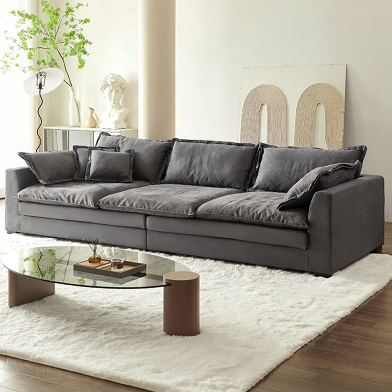 スリップカバーの静止リビングルーム枕トップアーム標準グレーソファ