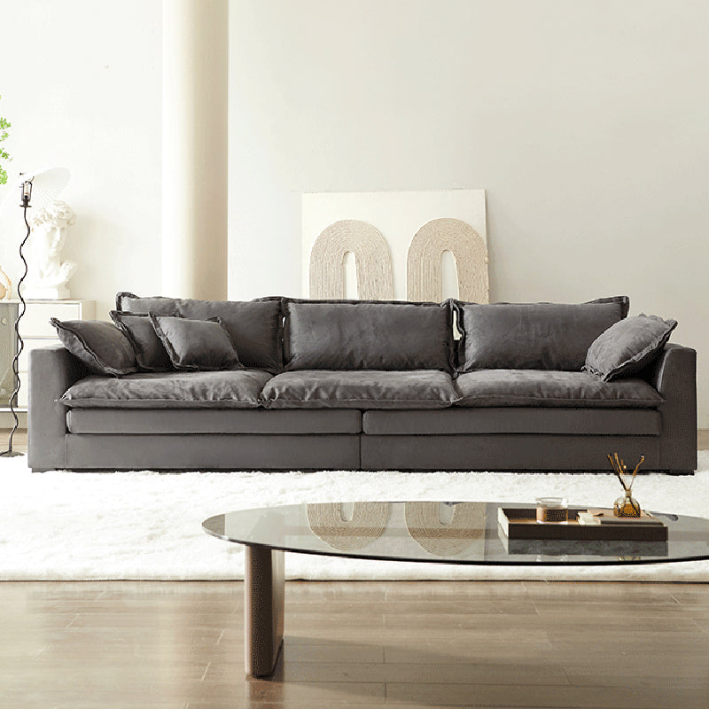 スリップカバーの静止リビングルーム枕トップアーム標準グレーソファ