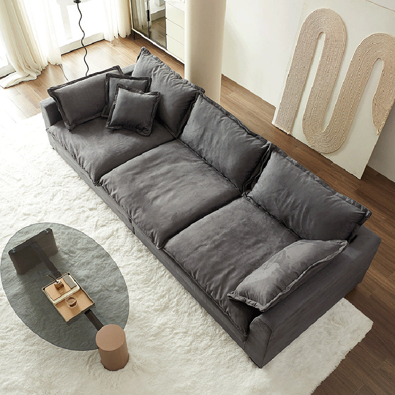 スリップカバーの静止リビングルーム枕トップアーム標準グレーソファ