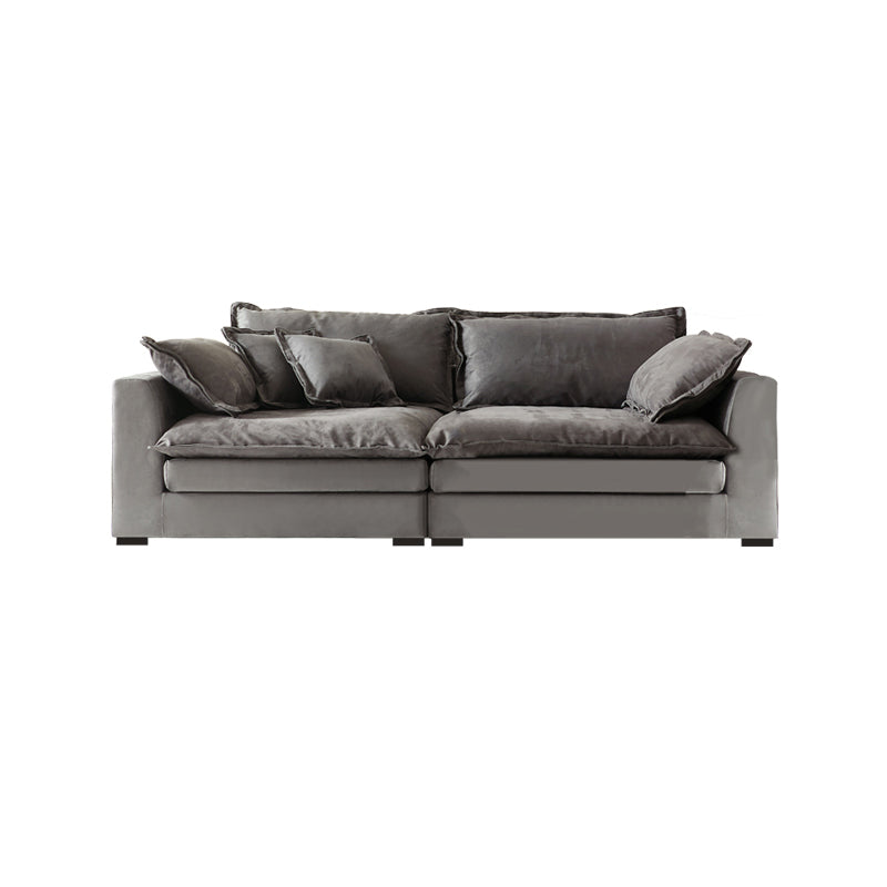 スリップカバーの静止リビングルーム枕トップアーム標準グレーソファ