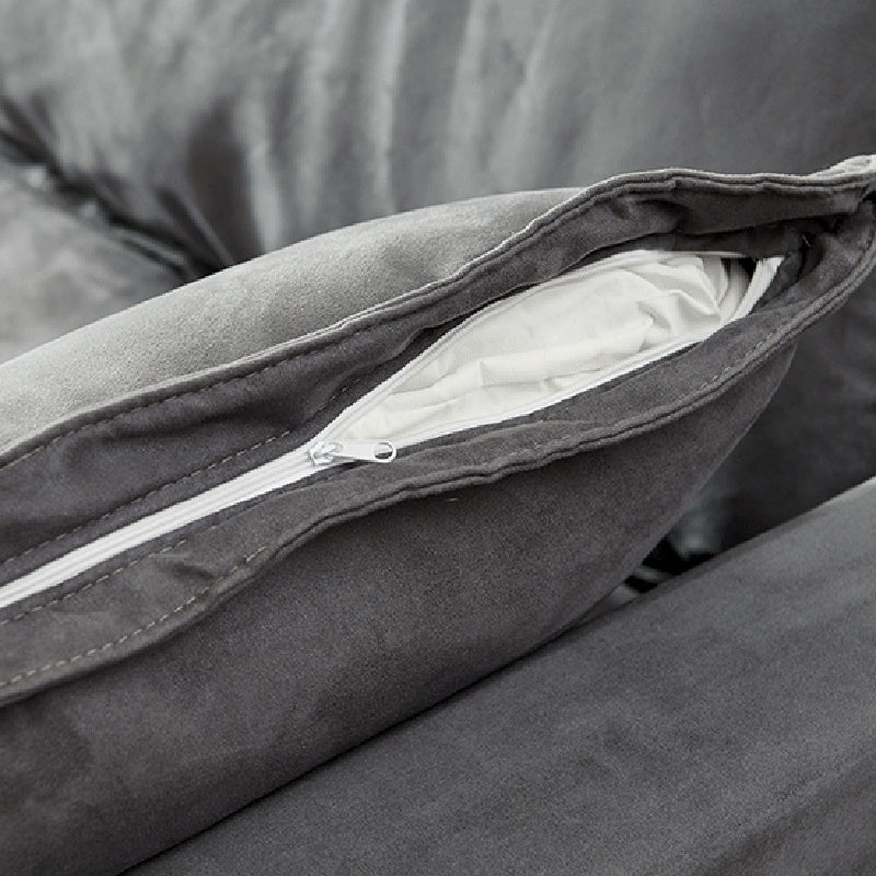 スリップカバーの静止リビングルーム枕トップアーム標準グレーソファ