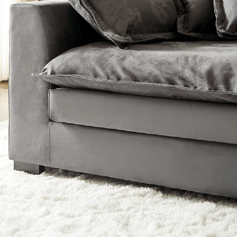 スリップカバーの静止リビングルーム枕トップアーム標準グレーソファ