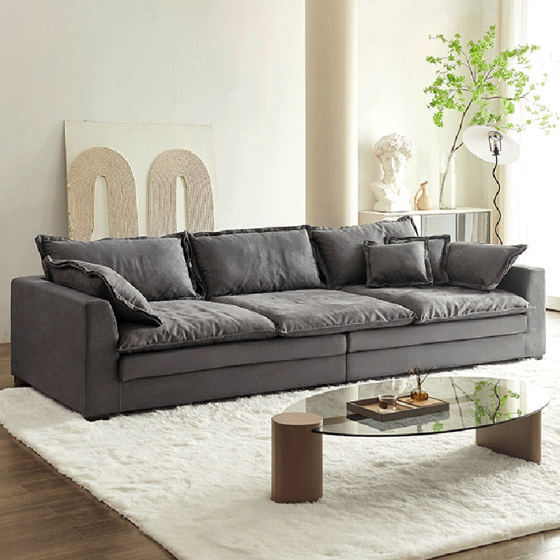 スリップカバーの静止リビングルーム枕トップアーム標準グレーソファ