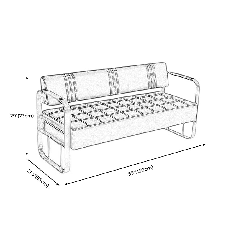 Faux Leather Square Arm Sofa with Tight Back 21.65" W 28.74" H Clearhalo 'furn' 'furn_sofas' 'Furniture' 'Living Room Furniture' 'Sofa' 'sofas' 5352930