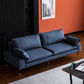 Faux Leather Pillow Top Arm Sofa with Pillow Back Cushions for Living Room