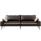 Faux Leather Pillow Top Arm Sofa with Pillow Back Cushions for Living Room