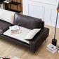 Faux Leather Pillow Top Arm Sofa with Pillow Back Cushions for Living Room