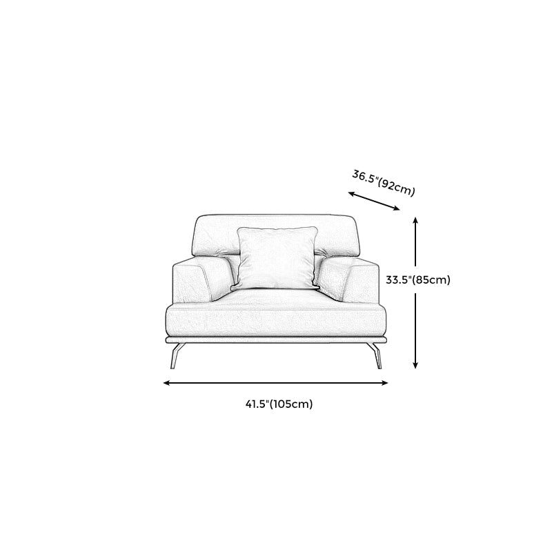 ステイン耐性のある定常フェイクレザーリビングルームスクエアアーム標準ダークグレーソファー