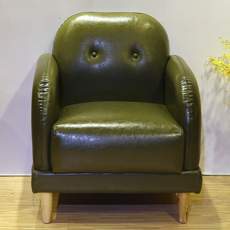 Canapé arrière en cuir faux en cuir avec bras carré pour le salon