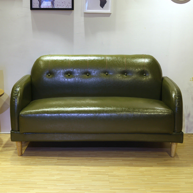 Canapé arrière en cuir faux en cuir avec bras carré pour le salon