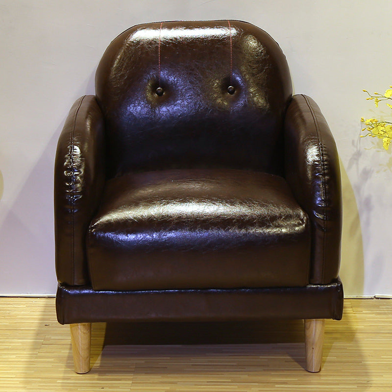 Canapé arrière en cuir faux en cuir avec bras carré pour le salon