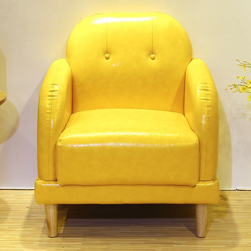 Canapé arrière en cuir faux en cuir avec bras carré pour le salon