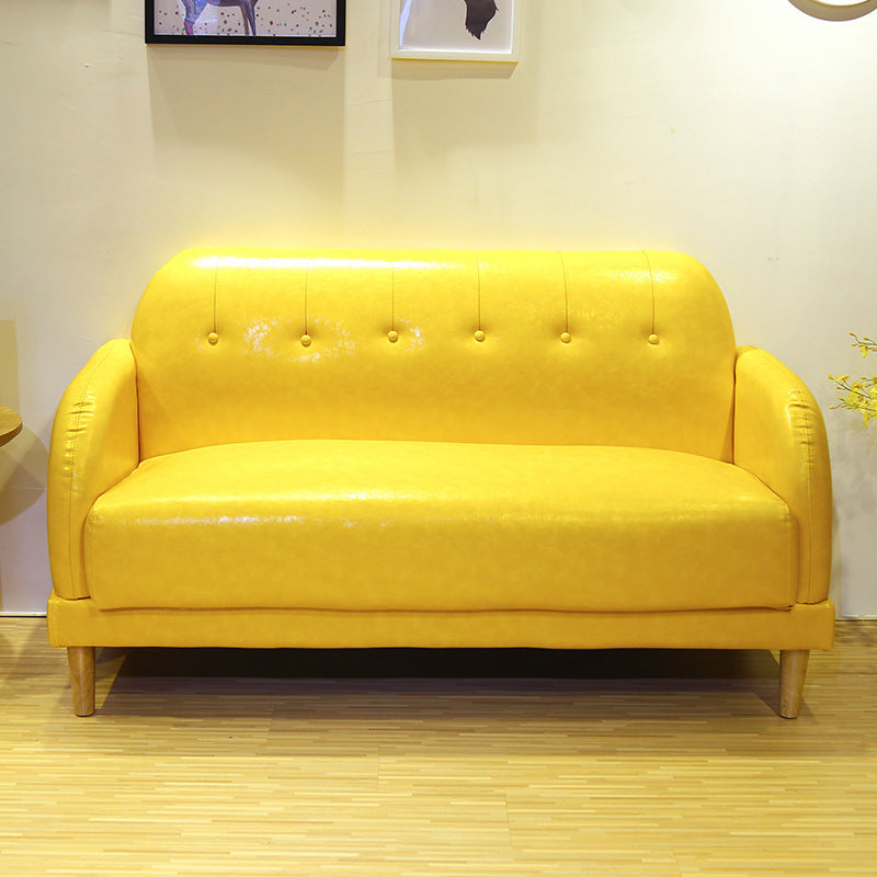 Canapé arrière en cuir faux en cuir avec bras carré pour le salon