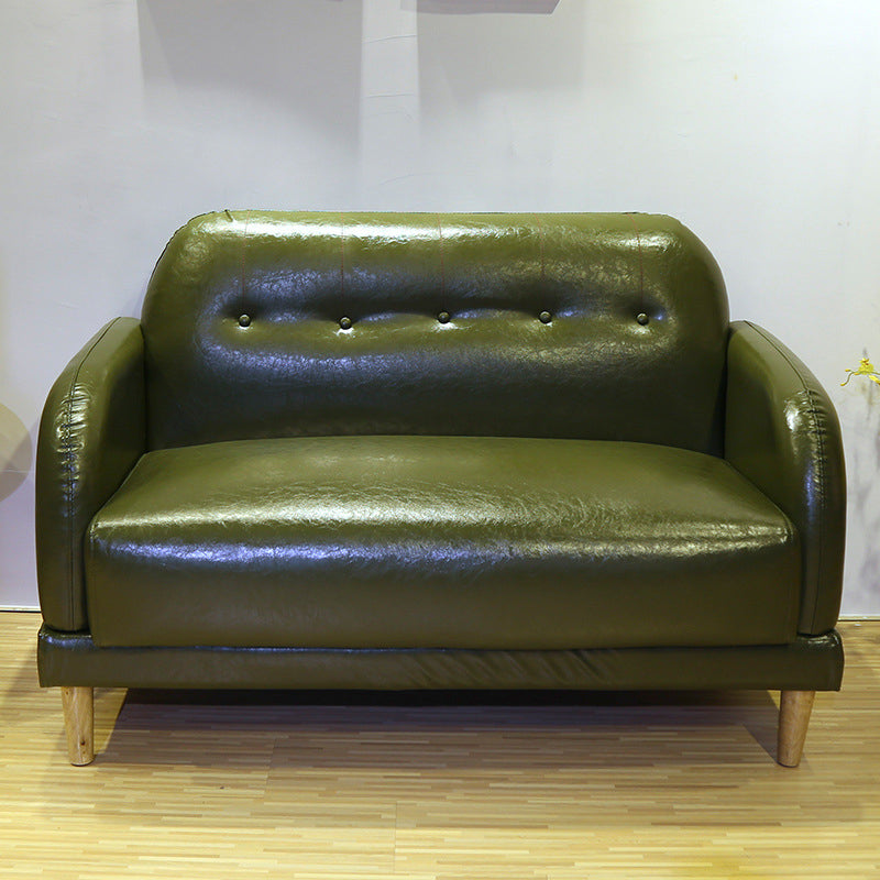 Canapé arrière en cuir faux en cuir avec bras carré pour le salon