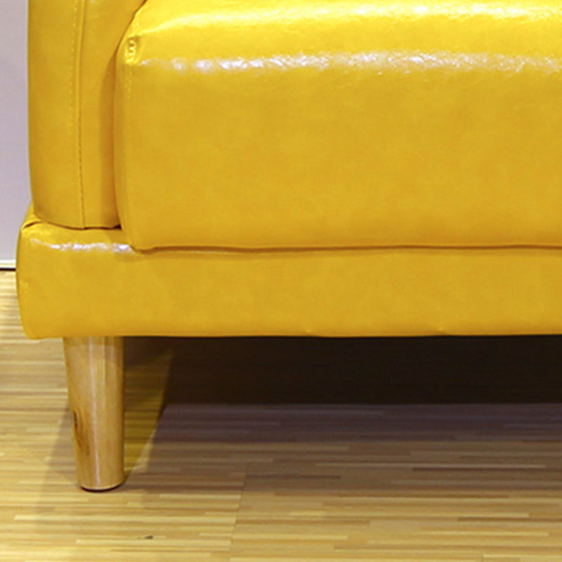 Canapé arrière en cuir faux en cuir avec bras carré pour le salon