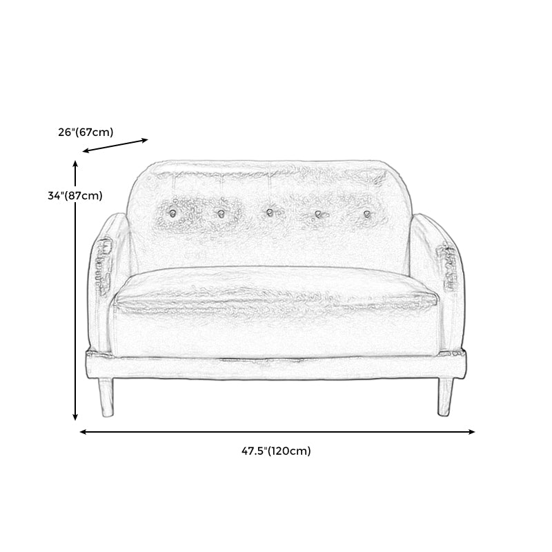 Canapé arrière en cuir faux en cuir avec bras carré pour le salon
