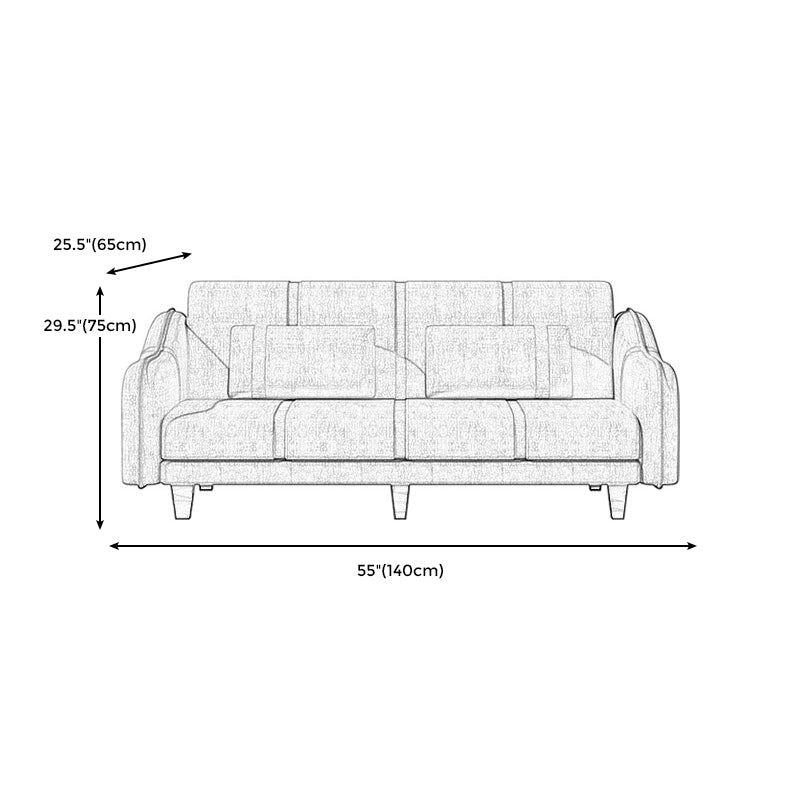 Contemporary Sleeper with 2 Pillows and Six Black Legs for Apartment Clearhalo 'furn' 'furn_sofas' 'Furniture' 'Living Room Furniture' 'Sofa' 'sofas' 5353058