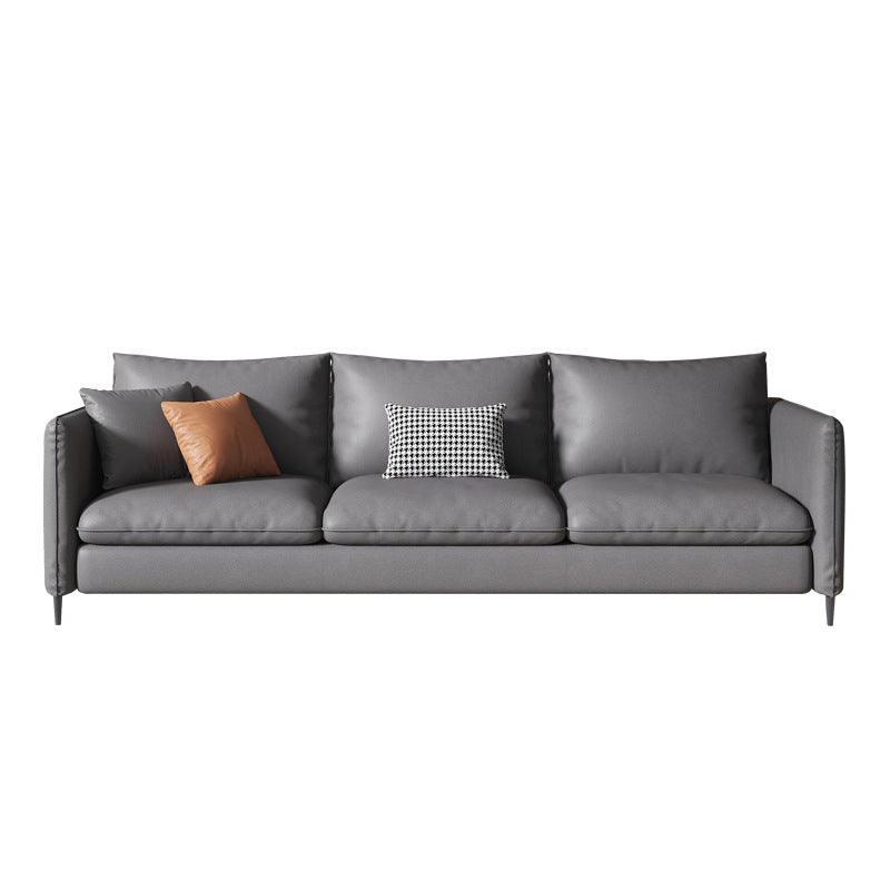 Banco contemporáneo de asentamiento de brazo cuadrado estándar con almohadas en gris