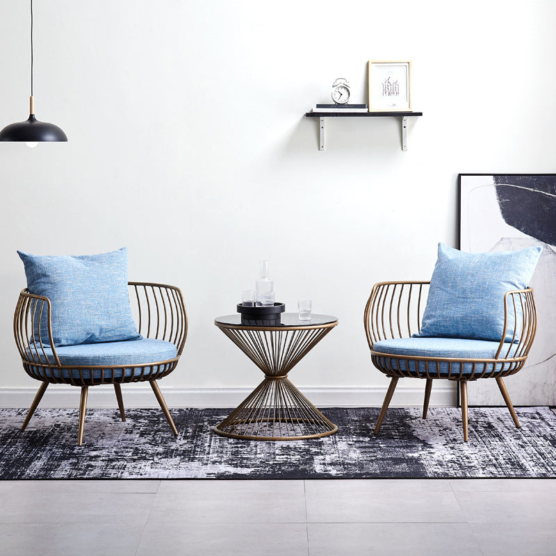 Scandinavian Golden Frame Sofa with Pillow Back Cushion for Living Room Clearhalo 'furn' 'furn_sofas' 'Furniture' 'Living Room Furniture' 'Sofa' 'sofas' 5353088