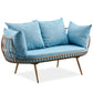 Scandinavian Golden Frame Sofa with Pillow Back Cushion for Living Room 59.1"L x 31.5"W x 29.5"H Sky Blue Clearhalo 'furn' 'furn_sofas' 'Furniture' 'Living Room Furniture' 'Sofa' 'sofas' 5353090