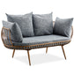Scandinavian Golden Frame Sofa with Pillow Back Cushion for Living Room 59.1"L x 31.5"W x 29.5"H Light Gray Clearhalo 'furn' 'furn_sofas' 'Furniture' 'Living Room Furniture' 'Sofa' 'sofas' 5353093
