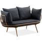 Scandinavian Golden Frame Sofa with Pillow Back Cushion for Living Room Clearhalo 'furn' 'furn_sofas' 'Furniture' 'Living Room Furniture' 'Sofa' 'sofas' 5353096