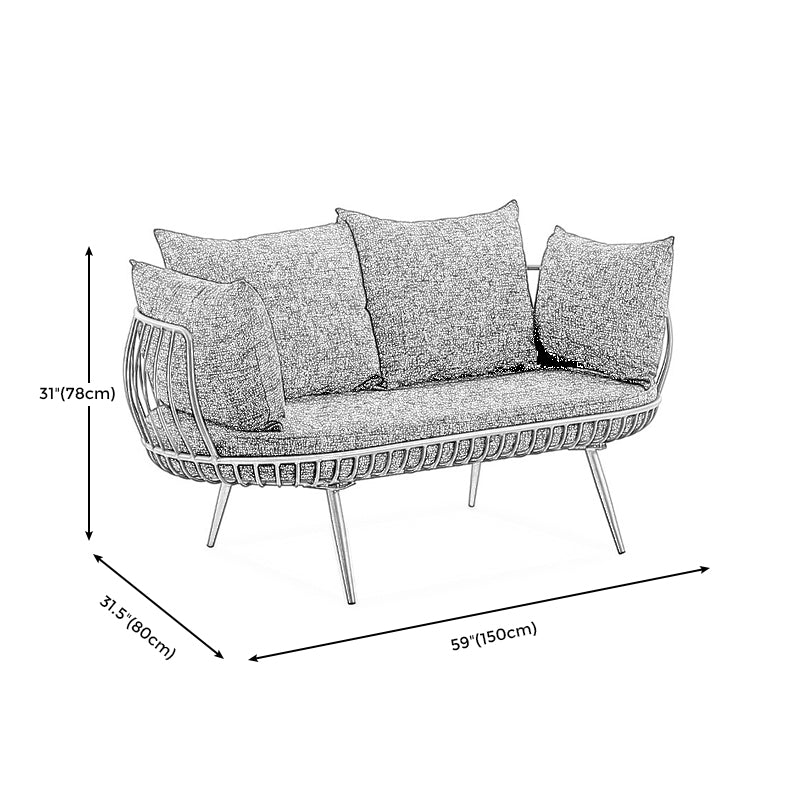 Scandinavian Golden Frame Sofa with Pillow Back Cushion for Living Room Clearhalo 'furn' 'furn_sofas' 'Furniture' 'Living Room Furniture' 'Sofa' 'sofas' 5353101