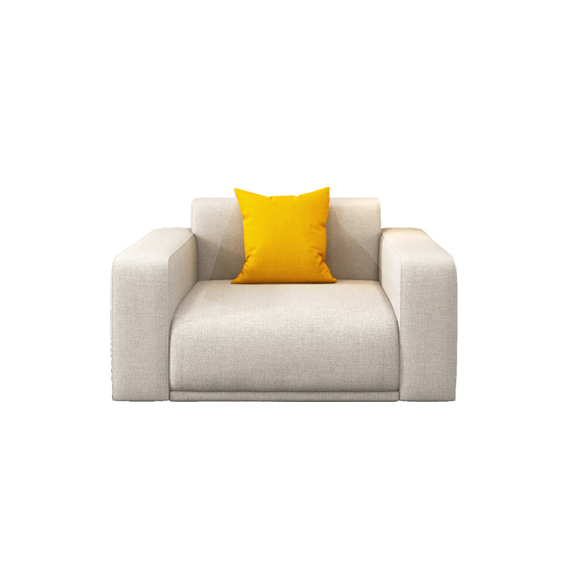 Stationary Slipcovered Cotton Living Room Square Arm Loose Back Sofa 43"L x 39"W x 30"H Clearhalo 'furn' 'furn_sofas' 'Furniture' 'Living Room Furniture' 'Sofa' 'sofas' 5353109