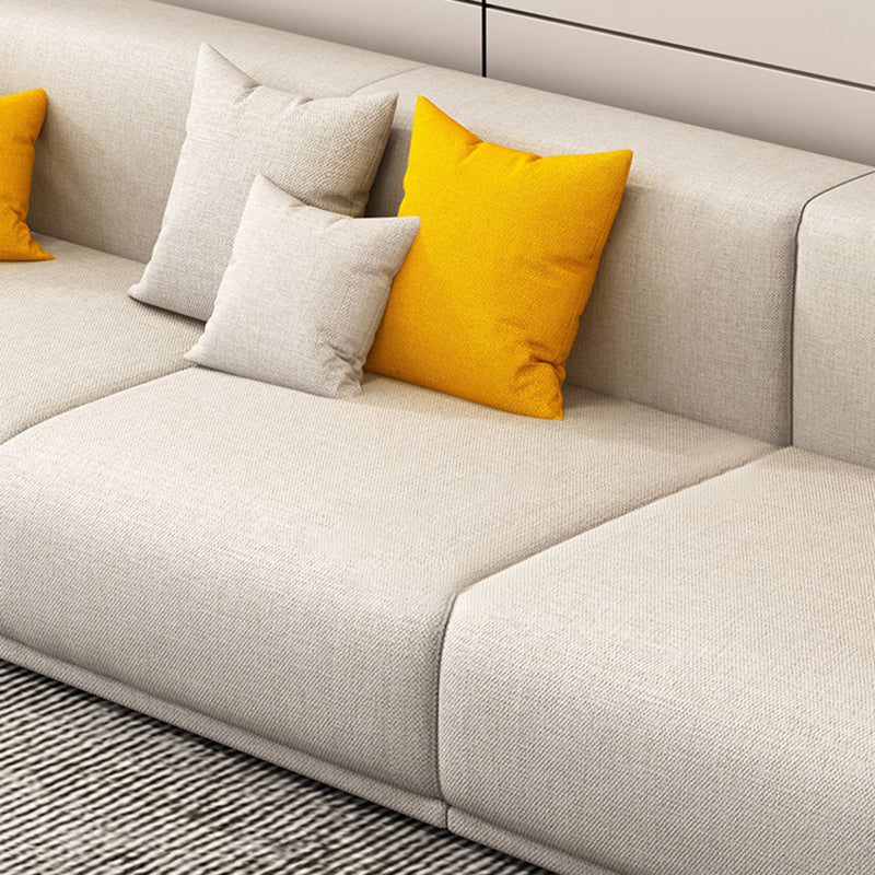 Stationary Slipcovered Cotton Living Room Square Arm Loose Back Sofa Clearhalo 'furn' 'furn_sofas' 'Furniture' 'Living Room Furniture' 'Sofa' 'sofas' 5353114