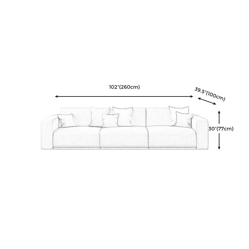 Stationary Slipcovered Cotton Living Room Square Arm Loose Back Sofa Clearhalo 'furn' 'furn_sofas' 'Furniture' 'Living Room Furniture' 'Sofa' 'sofas' 5353118