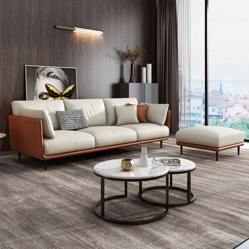 ミッドセンチュリーモダンフェイクレザーソファ34.6 "Hスクラッチ耐性ソファ