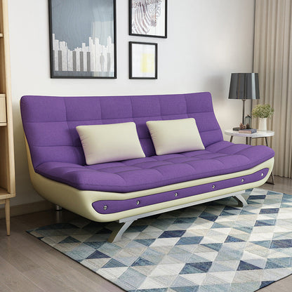 Linen Contemporary Sleeper with 2 Pillows Back for Apartment Purple Clearhalo 'furn' 'furn_sofas' 'Furniture' 'Living Room Furniture' 'Sofa' 'sofas' 5353154