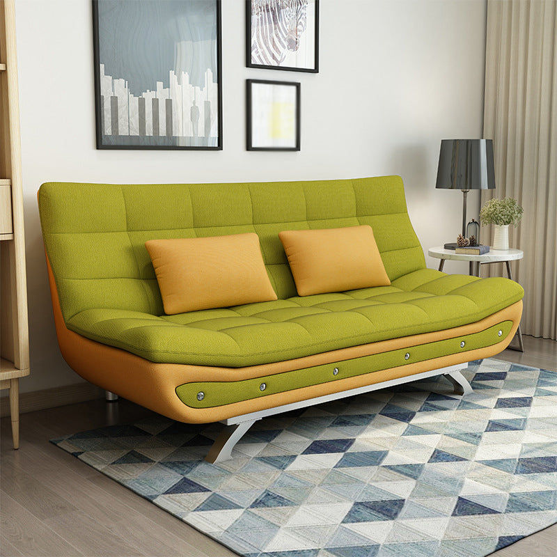 Linen Contemporary Sleeper with 2 Pillows Back for Apartment Green Clearhalo 'furn' 'furn_sofas' 'Furniture' 'Living Room Furniture' 'Sofa' 'sofas' 5353158