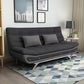 Linen Contemporary Sleeper with 2 Pillows Back for Apartment Dark Gray-Black Clearhalo 'furn' 'furn_sofas' 'Furniture' 'Living Room Furniture' 'Sofa' 'sofas' 5353162