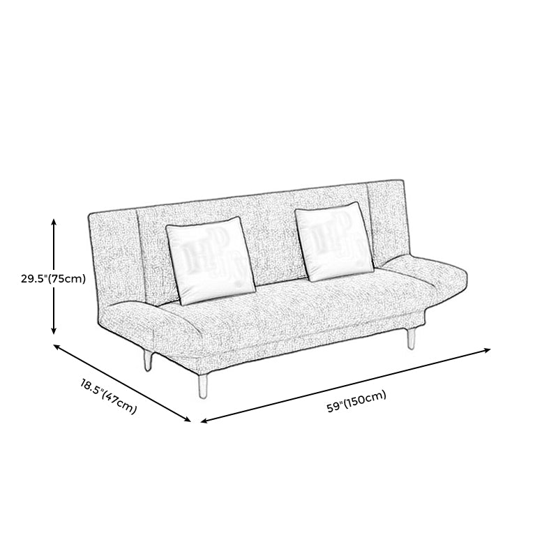 Linen Armless Sleeper with 2 Pillows Back for Apartment 29.53" Clearhalo 'furn' 'furn_sofas' 'Furniture' 'Living Room Furniture' 'Sofa' 'sofas' 5353177