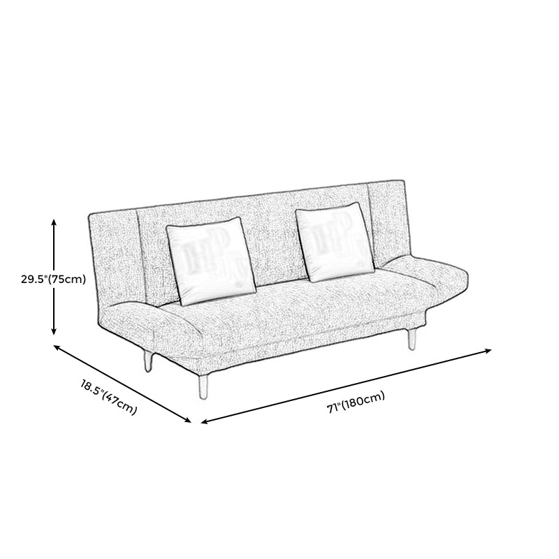Linen Armless Sleeper with 2 Pillows Back for Apartment 29.53" Clearhalo 'furn' 'furn_sofas' 'Furniture' 'Living Room Furniture' 'Sofa' 'sofas' 5353178