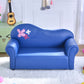Faux Leather Tight Back Rolled Arm Stain Resistant Settee Bench Dark Blue Clearhalo 'furn' 'furn_sofas' 'Furniture' 'Living Room Furniture' 'Sofa' 'sofas' 5353265