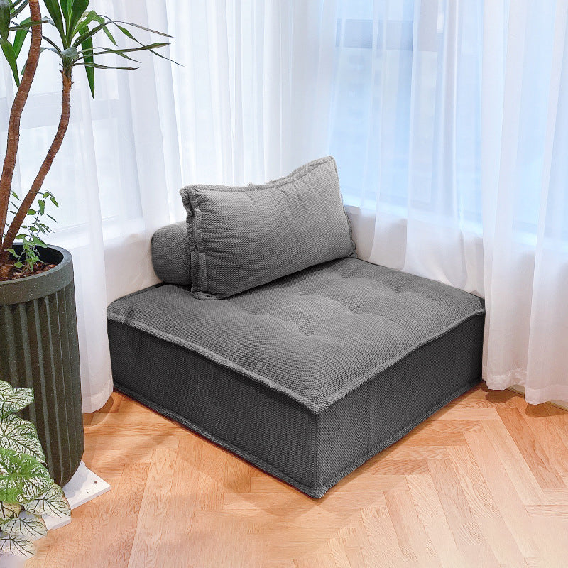 Linen Chair 31.4" L x 31.4" W x 27.5" H Armless Chair for Living Room Light Gray Clearhalo 'Accent Chairs' 'accent_chairs' 'Chairs & Seating' 'furn' 'furn_accent_chairs' 'Furniture' 'Living Room Furniture' 5353330