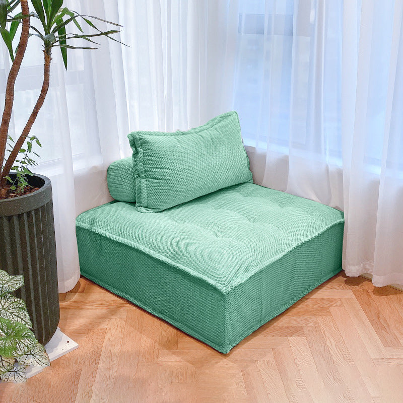 Linen Chair 31.4" L x 31.4" W x 27.5" H Armless Chair for Living Room Green Clearhalo 'Accent Chairs' 'accent_chairs' 'Chairs & Seating' 'furn' 'furn_accent_chairs' 'Furniture' 'Living Room Furniture' 5353332