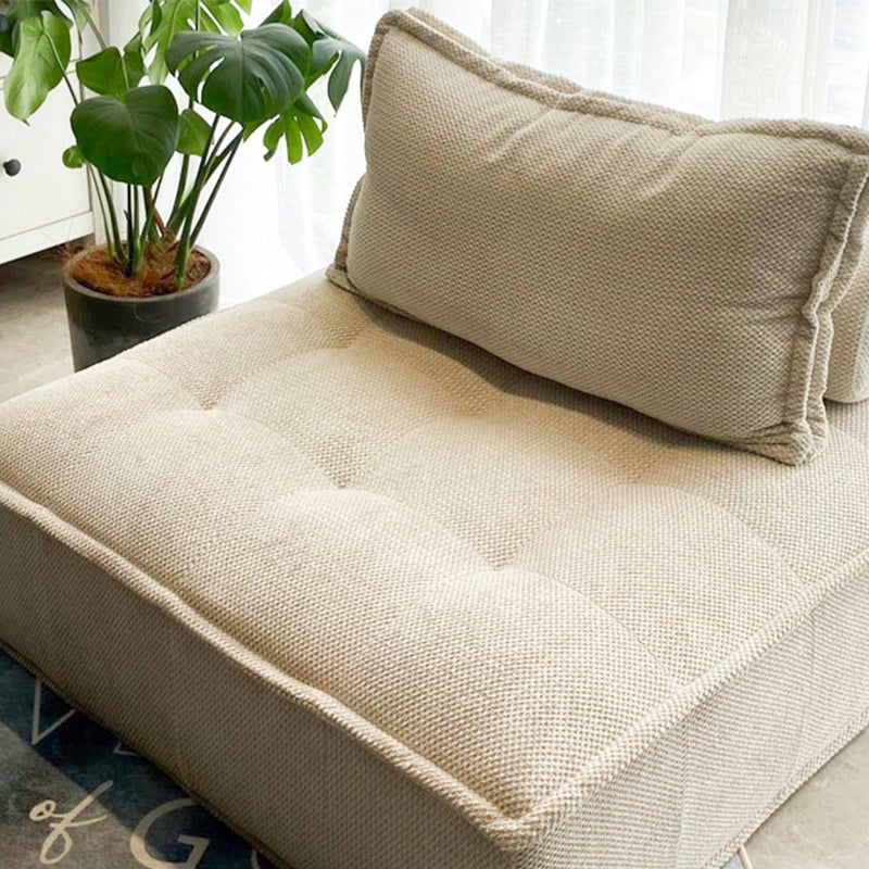 Linen Chair 31.4" L x 31.4" W x 27.5" H Armless Chair for Living Room Clearhalo 'Accent Chairs' 'accent_chairs' 'Chairs & Seating' 'furn' 'furn_accent_chairs' 'Furniture' 'Living Room Furniture' 5353338