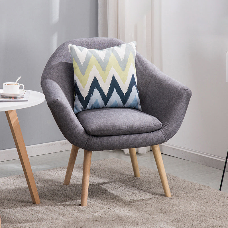 Linen Chair 28.7" L x 24.8" W x 30" H Arms Included Chair for Living Room Gray Clearhalo 'Accent Chairs' 'accent_chairs' 'Chairs & Seating' 'furn' 'furn_accent_chairs' 'Furniture' 'Living Room Furniture' 5353438